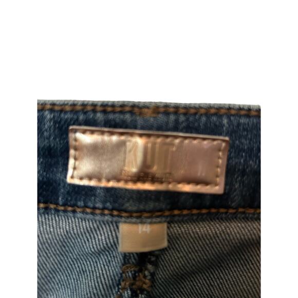 Kut from the Kloth Reese high rise fab ab ankle straight leg Size 14 gold embel - Picture 8 of 10